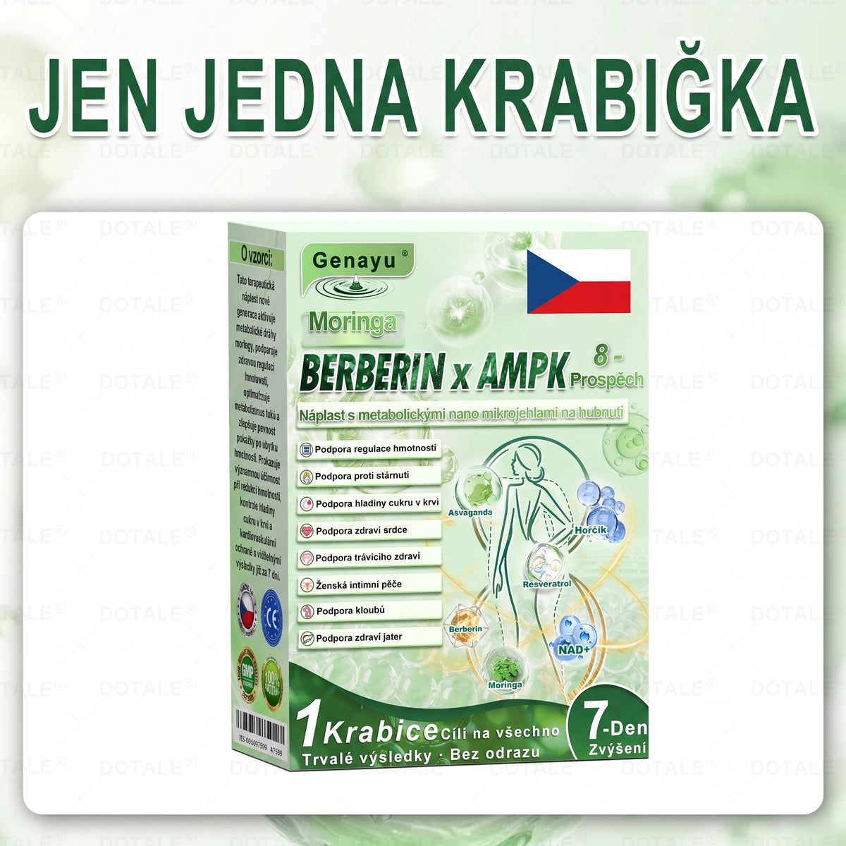 𝐆𝐞𝐧𝐚𝐲𝐮® metabolická nano mikrojehličková náplast 🧑‍⚕️ (Pouze jednou denně, viditelné výsledky již do 7 dnů!) ✅ Formule Berberin + Moringa, ideální při nadváze, nedokonalostech pokožky, diabetu, spánkové apnoe a kloubních potížích 💥💥