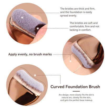15Pcs Professional Soft Aluminum Makeup Brush Set, Foundation, Eyeshadow, Brow, Blush & Powder Brushes, Portable Cosmetic Tools