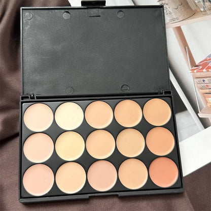 15 Colors Face Concealer Cream Contour Palette,Moisture Cream Makeup Foundation Full Coverage Foundation Covering Perfect Makeup