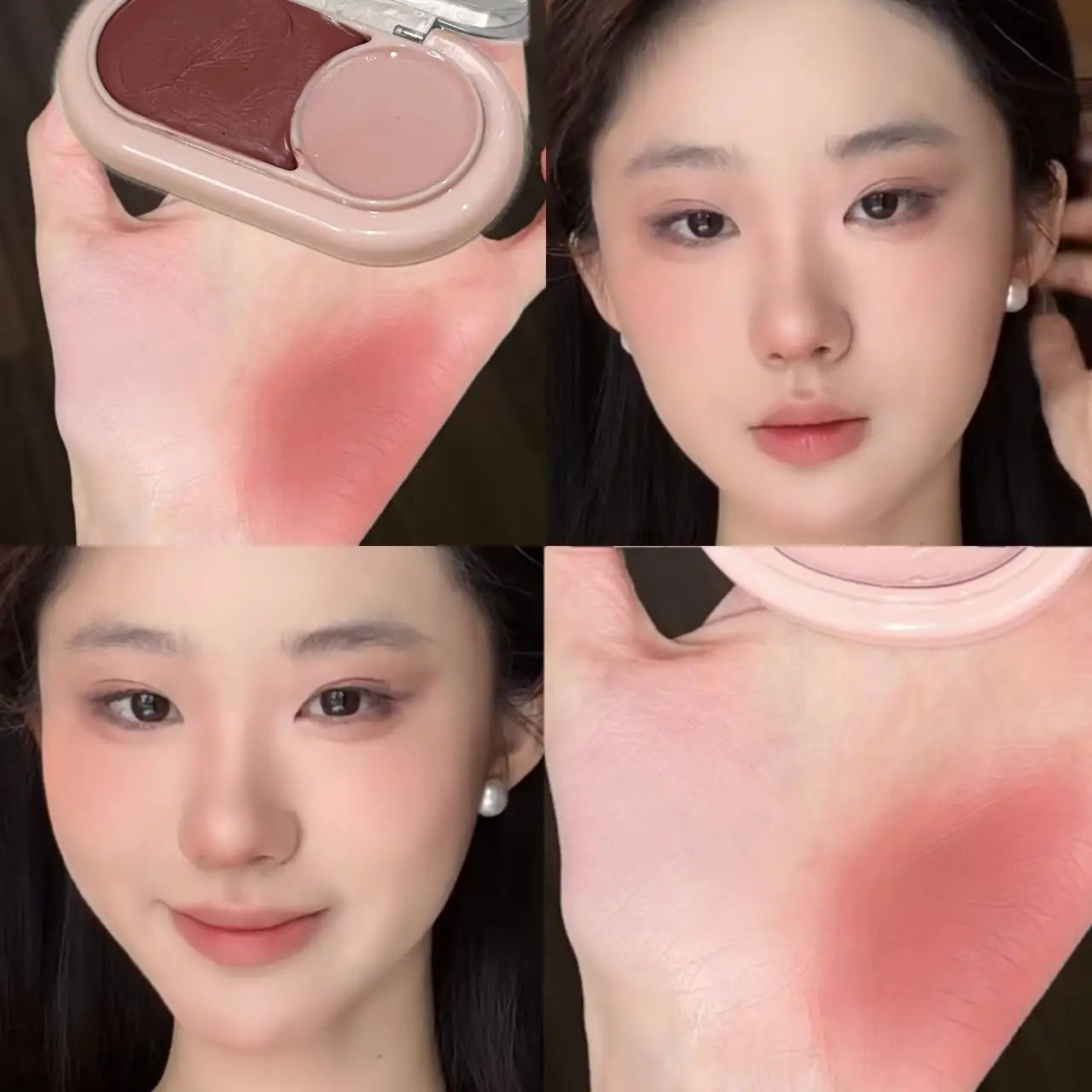 Two Tone Cream Blush Smooth Texture Natural Blend Waterproof Long Lasting Daily Date Makeup