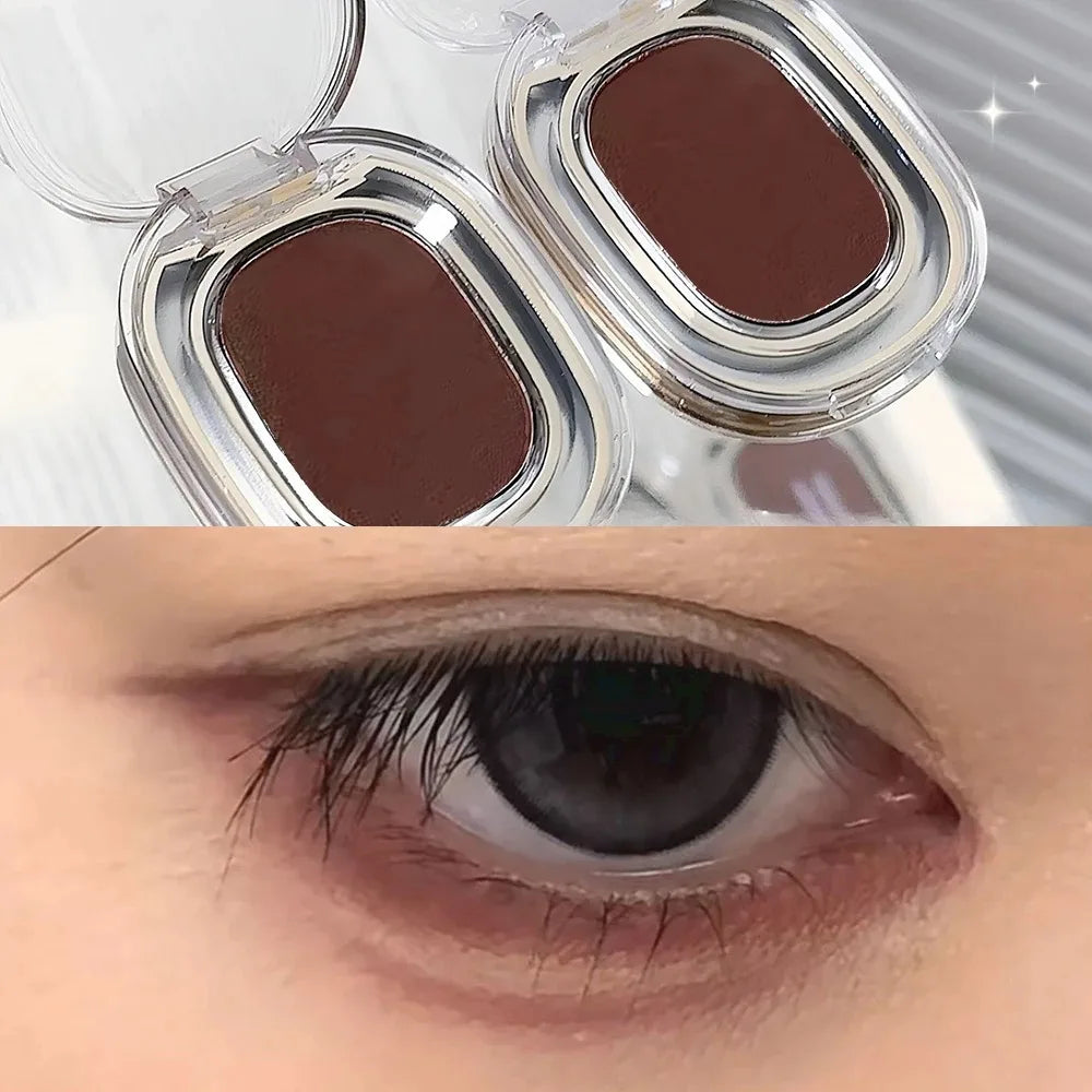 Red Brown Monochrome Eyeshadow Powder Palette Silky Matte Chocolate Red Lying Silkworm Eyeliner Waterproof Aegyo-sal Eye Makeup