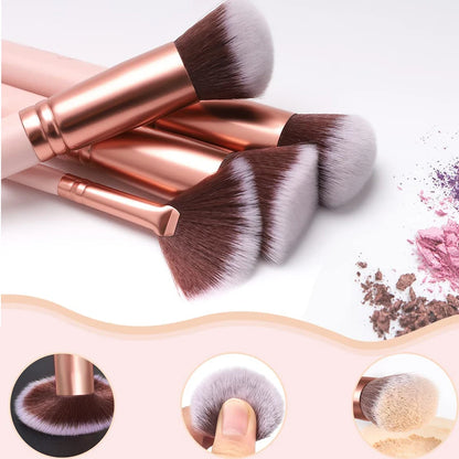 19 PCS Makeup Brush Set, Include Makeup Sponge, Premium Synthetic Foundation Powder Concealers Eyeshadow Blush