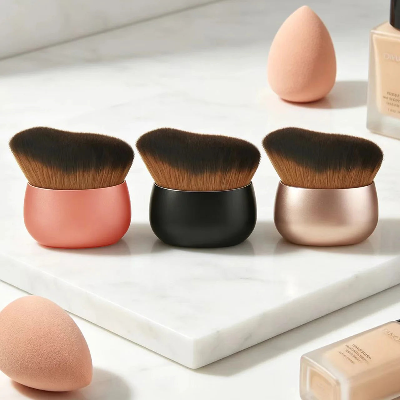 New Oval-Shaped Facial Makeup Brushes for Applying Blush, Foundation and Contour, Large-Sized Makeup Brush