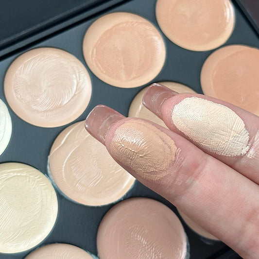 15 Colors Face Concealer Cream Contour Palette,Moisture Cream Makeup Foundation Full Coverage Foundation Covering Perfect Makeup