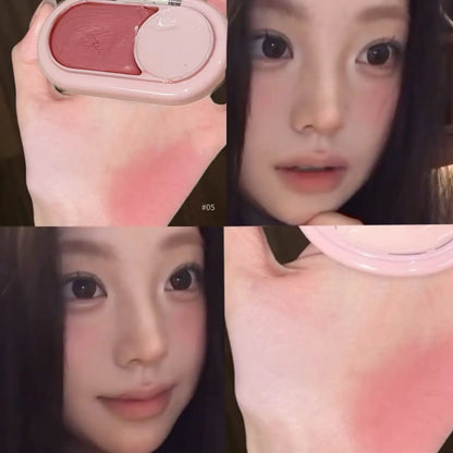 Two Tone Cream Blush Smooth Texture Natural Blend Waterproof Long Lasting Daily Date Makeup