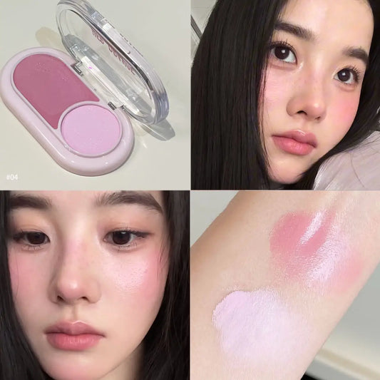 Two Tone Cream Blush Smooth Texture Natural Blend Waterproof Long Lasting Daily Date Makeup