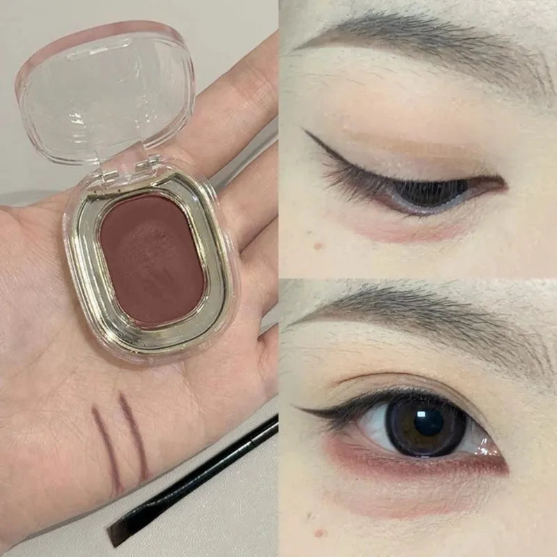 Red Brown Monochrome Eyeshadow Powder Palette Silky Matte Chocolate Red Lying Silkworm Eyeliner Waterproof Aegyo-sal Eye Makeup