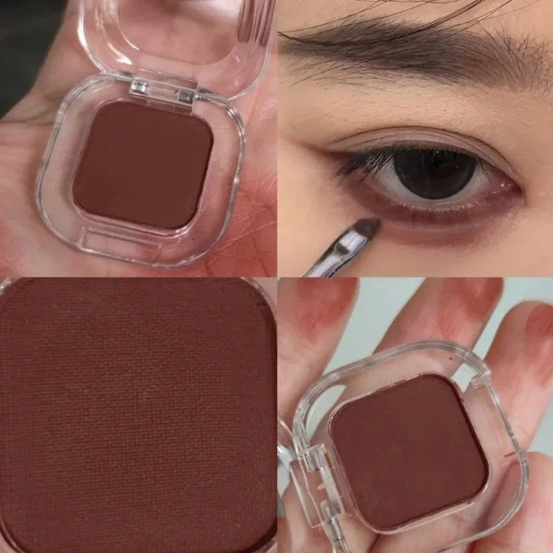 Red Brown Monochrome Eyeshadow Powder Palette Silky Matte Chocolate Red Lying Silkworm Eyeliner Waterproof Aegyo-sal Eye Makeup