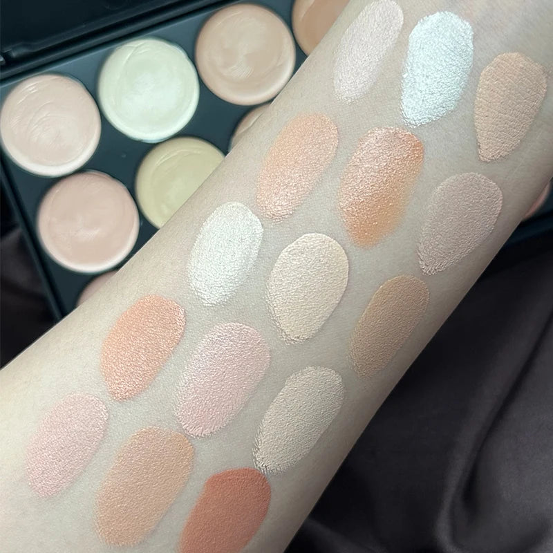 15 Colors Face Concealer Cream Contour Palette,Moisture Cream Makeup Foundation Full Coverage Foundation Covering Perfect Makeup