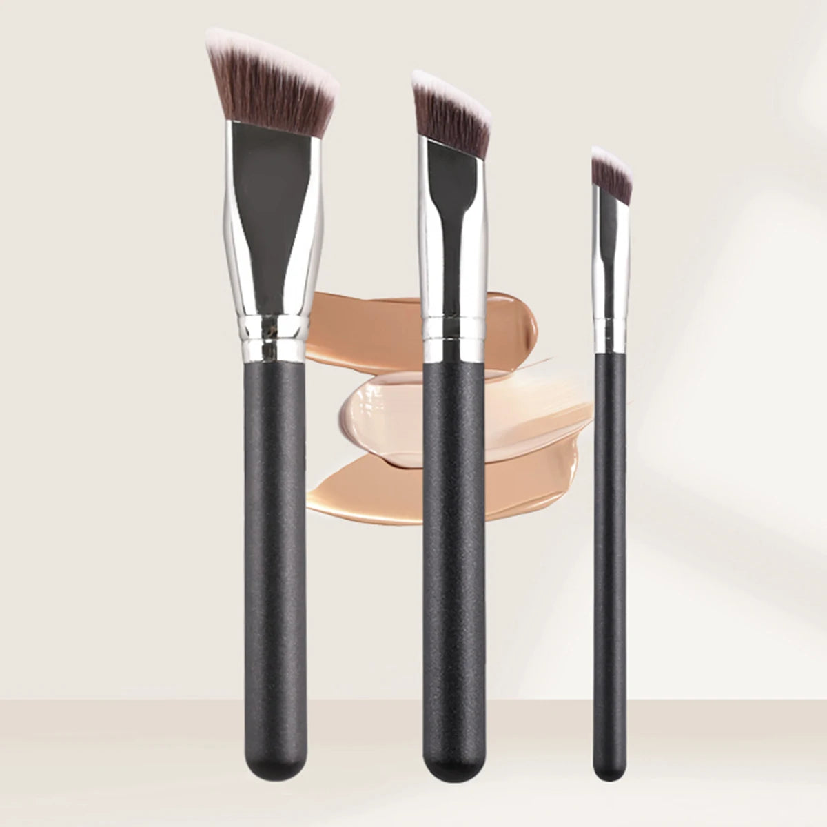 Angled Liquid Powder Contour Makeup Brushes Cream Blush Liquid Foundation Blending Brush Angled Professional Beauty Tools