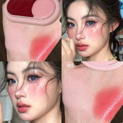 Two Tone Cream Blush Smooth Texture Natural Blend Waterproof Long Lasting Daily Date Makeup