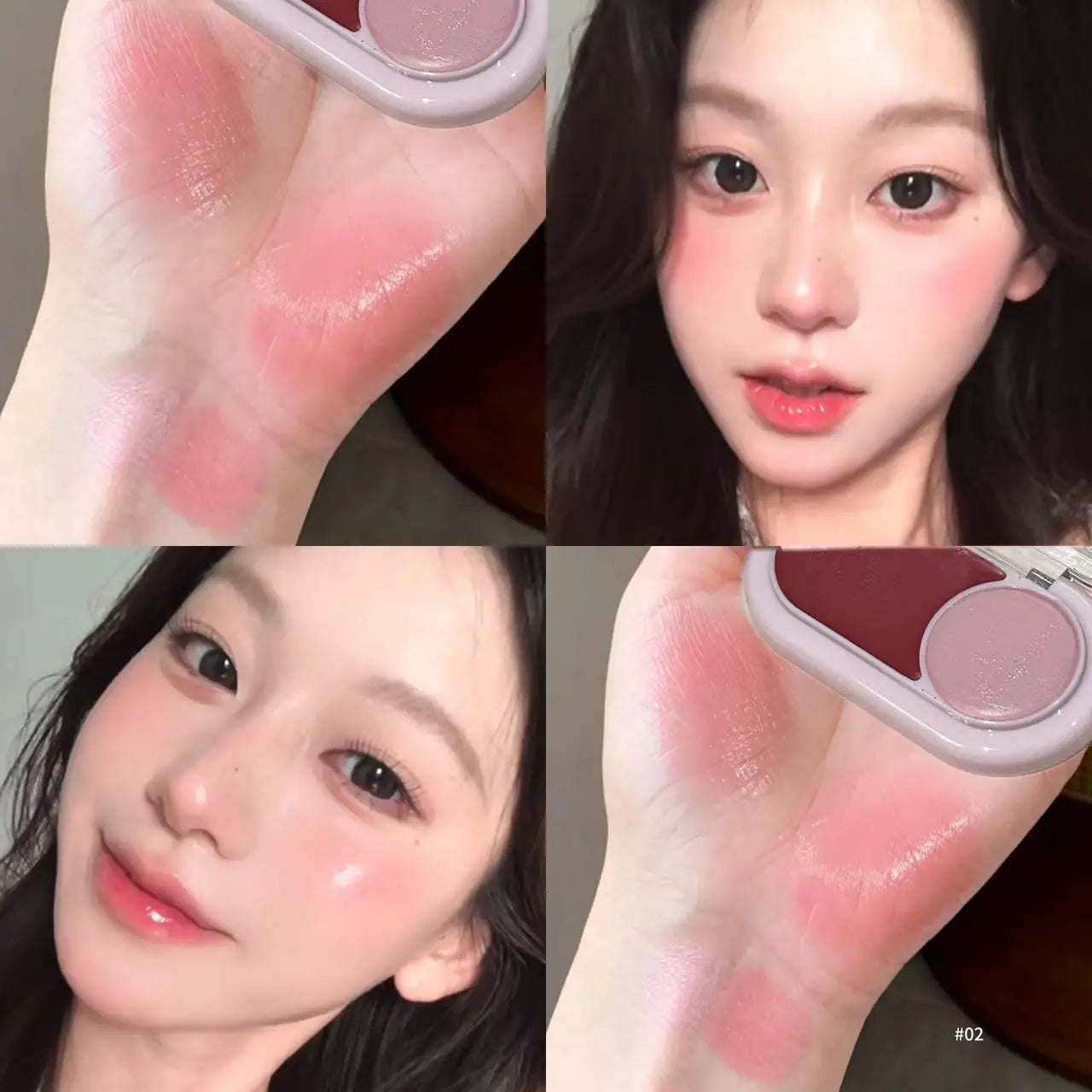 Two Tone Cream Blush Smooth Texture Natural Blend Waterproof Long Lasting Daily Date Makeup