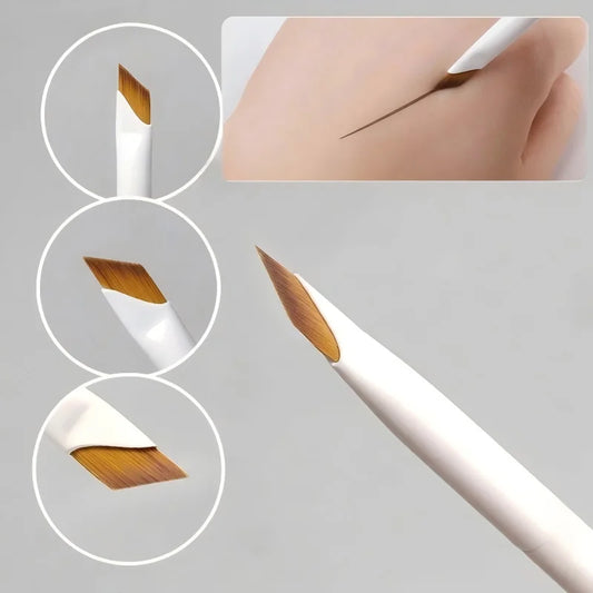 Upgrade Blade Eyeliner Brush Ultra Thin Fine Angle Flat Eyebrow Brush Under The Eye Makeup Brushes Precise Detail Brush white
