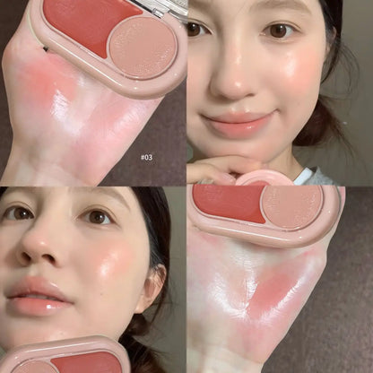Two Tone Cream Blush Smooth Texture Natural Blend Waterproof Long Lasting Daily Date Makeup